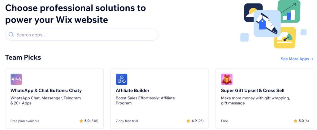 ecommerce website builders - Wix Website Builder App Market