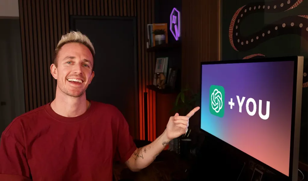 Ryan Robinson Using AI as a Small Business Owner (Image of AI on Computer Screen)